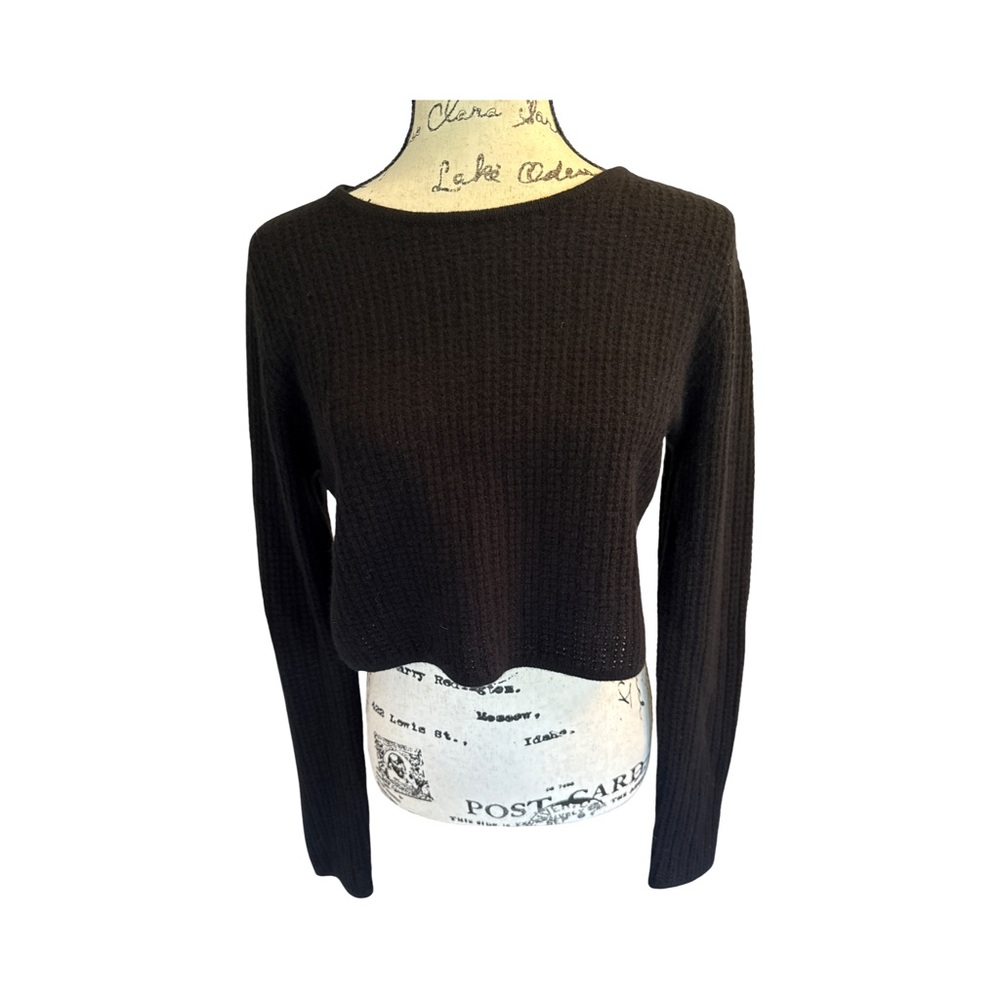 alo yoga Cashmere Plush Waffle Cropped long Sleeve Sweater size S - Picture 4 of 10